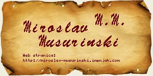 Miroslav Mušurinski vizit kartica
